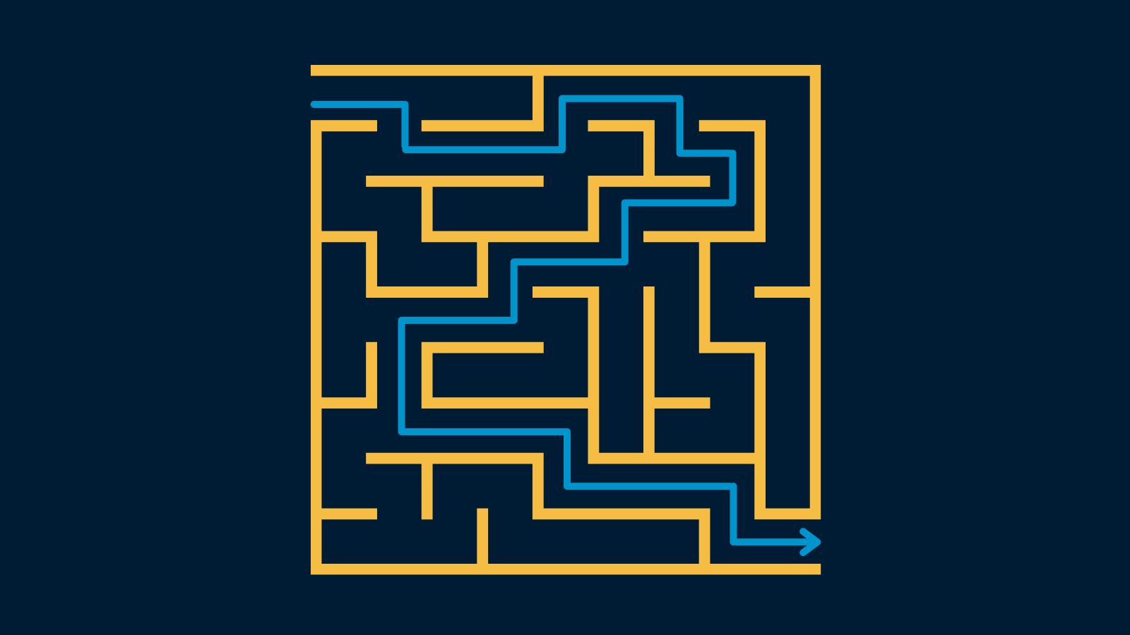 Image showing an arrow move through a maze.